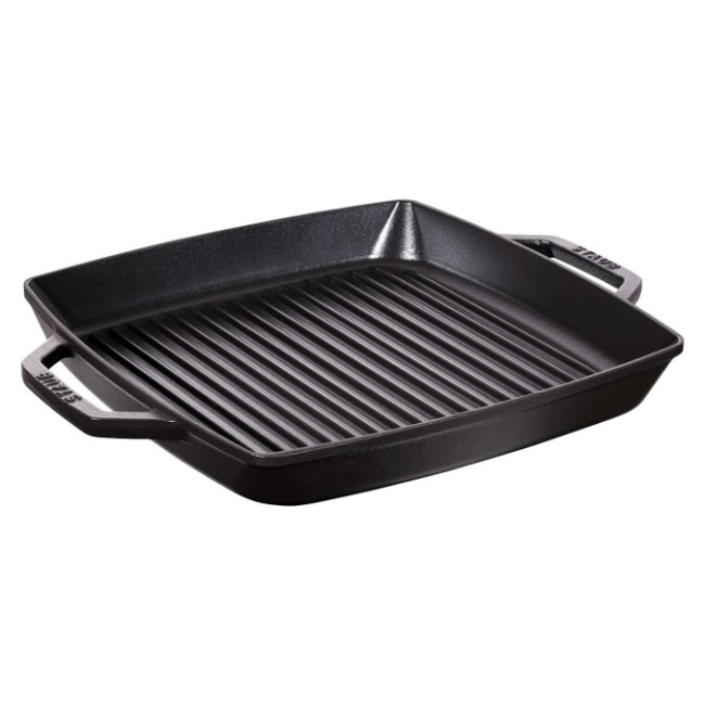 Грил квадратен тиган, чугун, 33 см, Black - Staub