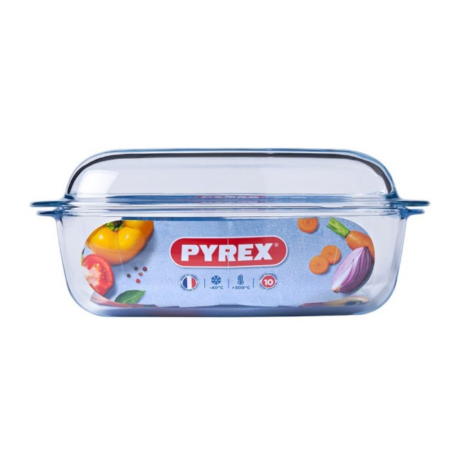 Правоъгълен съд с капак от термоустойчиво стъкло "Essentials", 4,4л + 2,3л - Pyrex