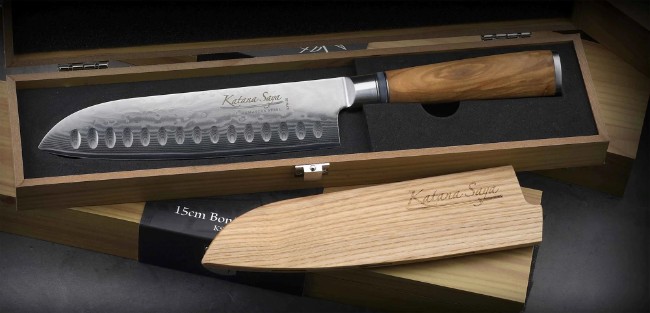 Нож Santoku, стомана, 18 см, "Katana Saya" - Grunwerg