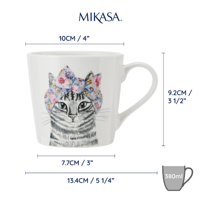 Порцеланова чаша, 380 мл, дизайн за котки - Mikasa