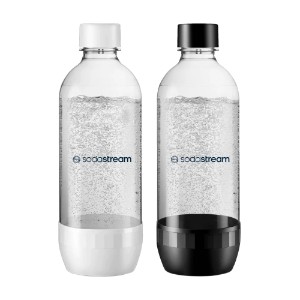Комплект от 2 карбонизиращи бутилки, пластмасови, 1 л, Бяло/Черно - Sodastream
