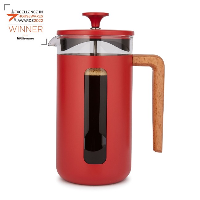 Кафемашина, изработена от боросиликатно стъкло, 1L, "Pisa", червена - La Cafetiere